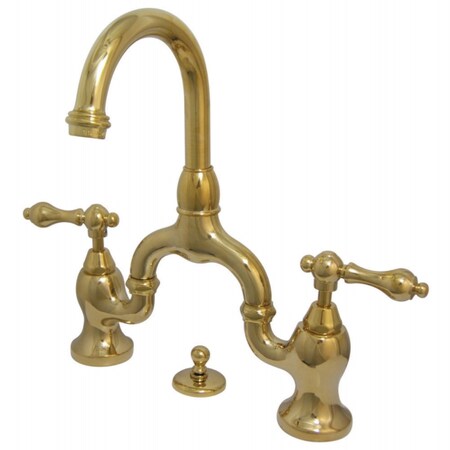 Kingston Brass KS7992AL English Country Bathroom Bridge Faucet, Polished Brass KS7992AL